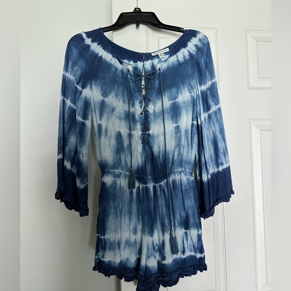 American Eagle Juniors Tie Dye Romper with Ties. Size XS